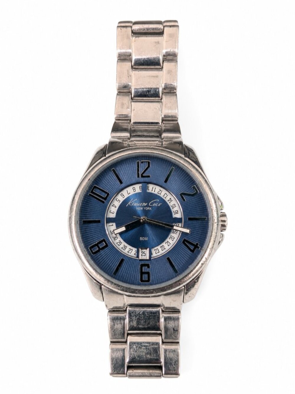 Kenneth Cole New York KC33673 Men’s Blue Dial Stainless Steel Watch 50M